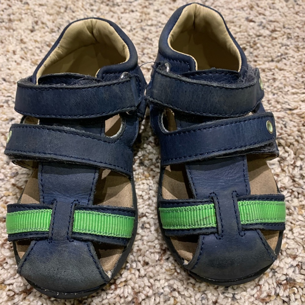 Umi Navy and Green Sandals for Kids
